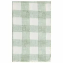 Simply Sage & Gingham Polar Fleece Throw 2pk -B&M 395026 simply super soft throws 2pk sage gingham 2