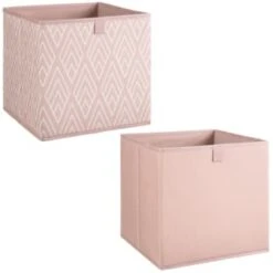 Lokken Printed Storage Cubes 2pk - Pink Diamond -B&M 395838 2pk printed lokken storage cubes pink diamond 3