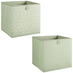 Lokken Printed Storage Cubes 2pk - Sage Diamond 8 Lokken Printed Storage Cubes 2pk - Sage Diamond -B&M 395843 2pk printed lokken storage cubes sage diamond 3