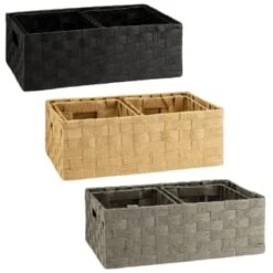 B&M Caen Set Of 3 Paper Rope Baskets - Black 9 B&M Caen Set Of 3 Paper Rope Baskets - Black -B&M 395883 395868 395869 caen set of 3 paper rope baskets group