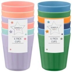 Simply Kids Colour Cups 6pk - Multicolour -B&M 398567 398570 6pk simply kids colour cups group