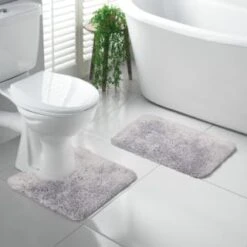 Grey- Tufted Bath Mat 5 Grey- Tufted Bath Mat -B&M 400281 400286 tufted bath and ped mat grey 2